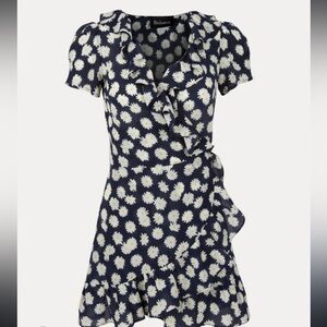 Floral Ruffle Wrap Dress